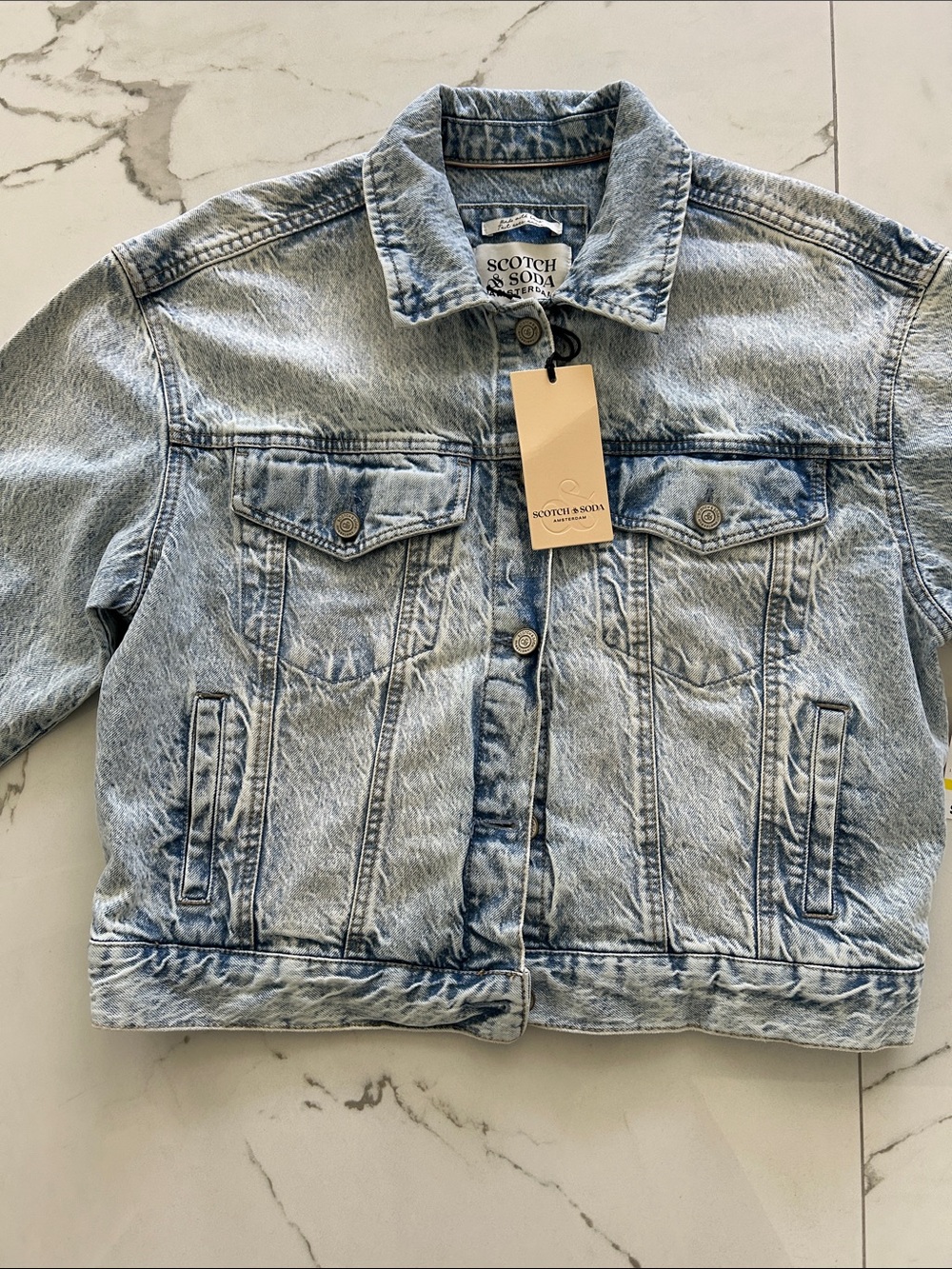 Scotch & Soda Acid Wash Blue Denim Jacket